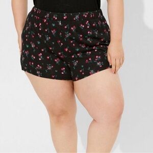 Torrid Cherries Deep Black Slub Sleep Short